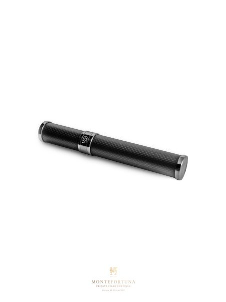 VSB London Matt Carbon Fibre with Black Chrome Cigar Tube